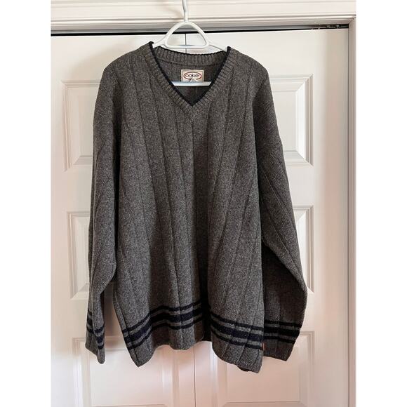 Oobe Wool Blend V-Neck Sweater Size XL NWT – Classic Gray Knitcore Pullover - Picture 3 of 11